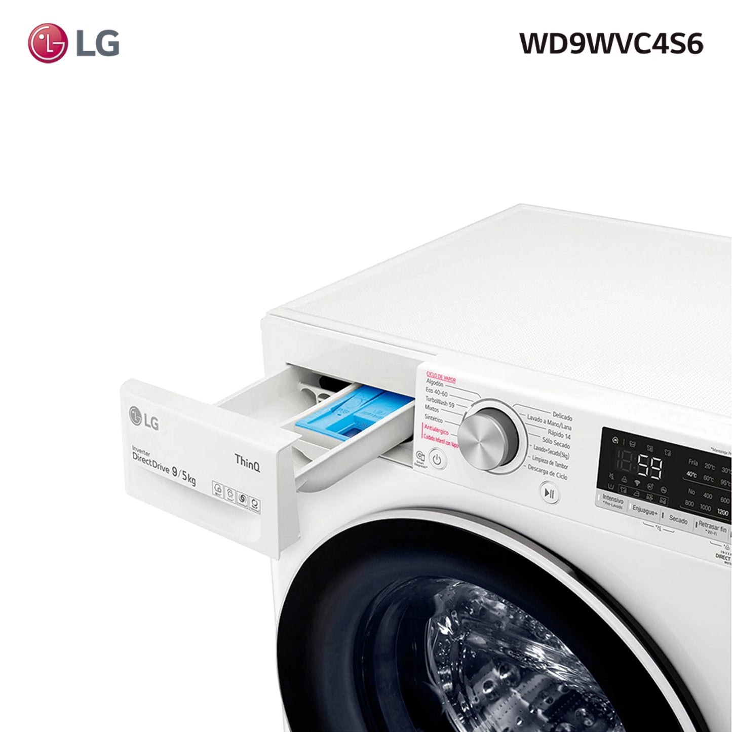 Lavasecarropas frontal inverter LG 9Kg WD9WVC4S6