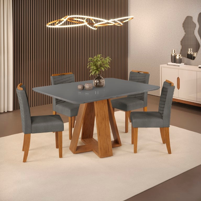 Juego de Comedor - Celeste - Freijo/Ceniza Urbano + 4 Sillas