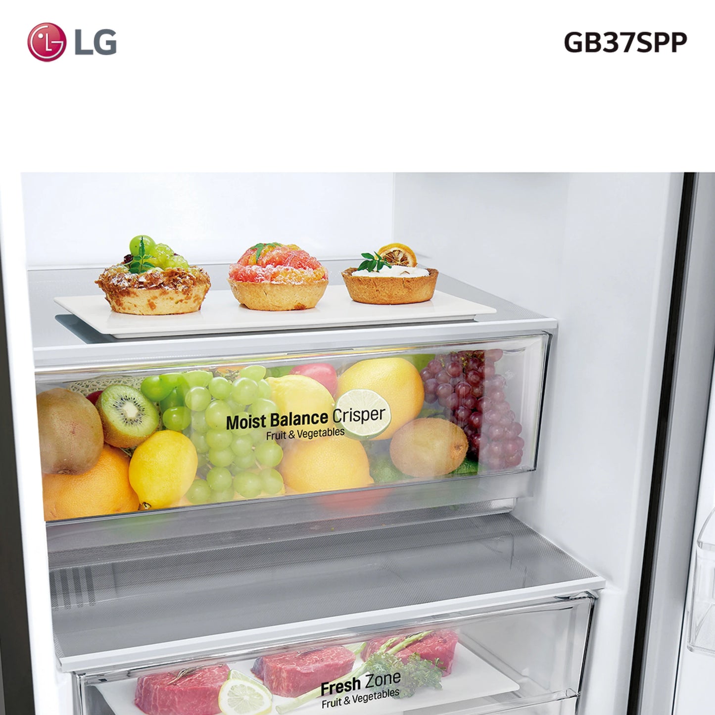 Refrigerador inverter 373L GB37SPP LG