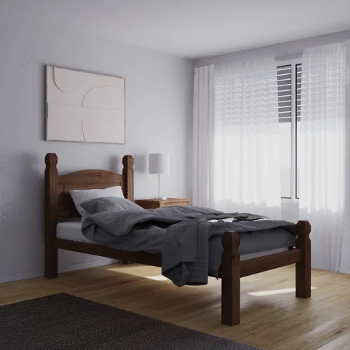 Cama 1 Plaza Madera Maciza Línea Mexicana