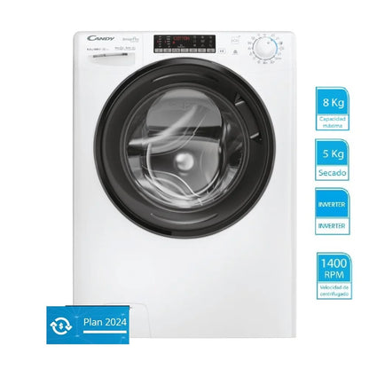 Lavasecarropa Smart-Pro Inverter Candy 8.5 Kg, 1400 CSOW 4856TWMB6-S