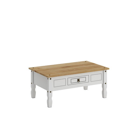 Mesa de living central 1 cajón - Blanco