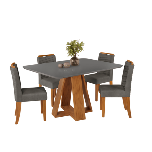Juego de Comedor - Celeste -  Freijo/Ceniza Urbano + 4 Sillas